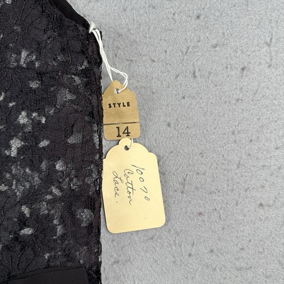 50s Frederick’s of Hollywood Black Sheer Cotton Lace Tank Top Small‎ Burlesque - Picture 3 of 16